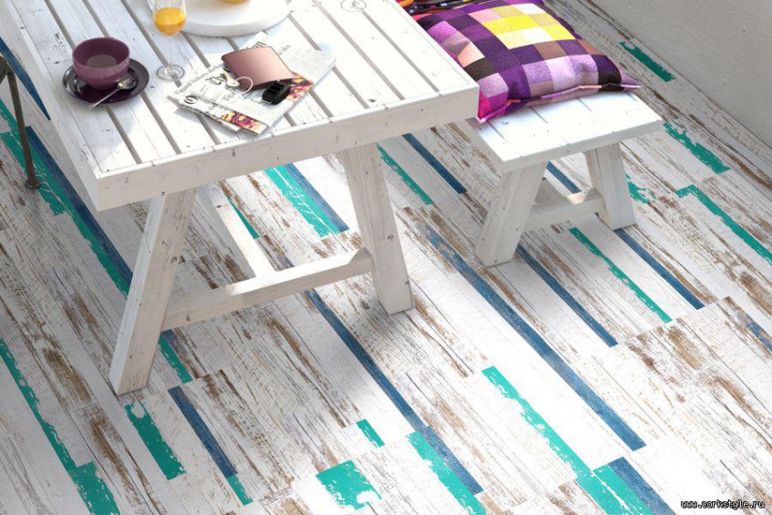 Пробковый клеевой пол с фотопечатью Corkstyle IMPULS Vert 915х305х6 мм